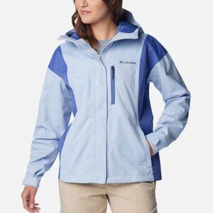 Columbia Women's Hikebound Rain Coat Jacket Omni-Tech Waterproof Blue Size 1X